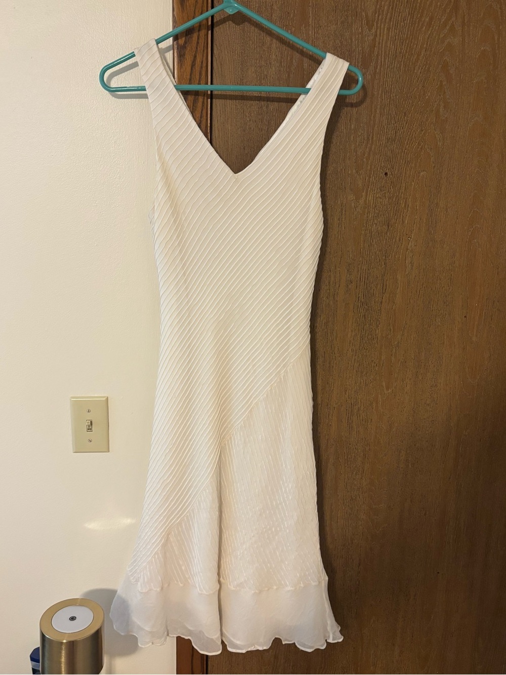 White/cream silk dress